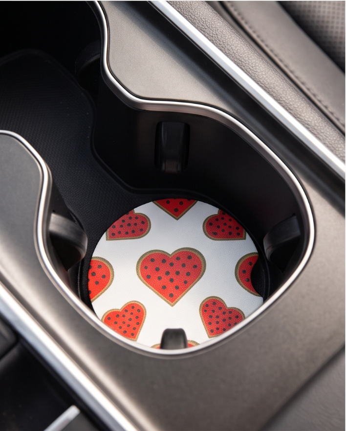 Watermelon Heart Splash Car Coasters 🍉❤️✨