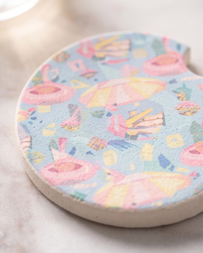 Tropical Flamingo Splash Car Coasters 🦩🍍✨