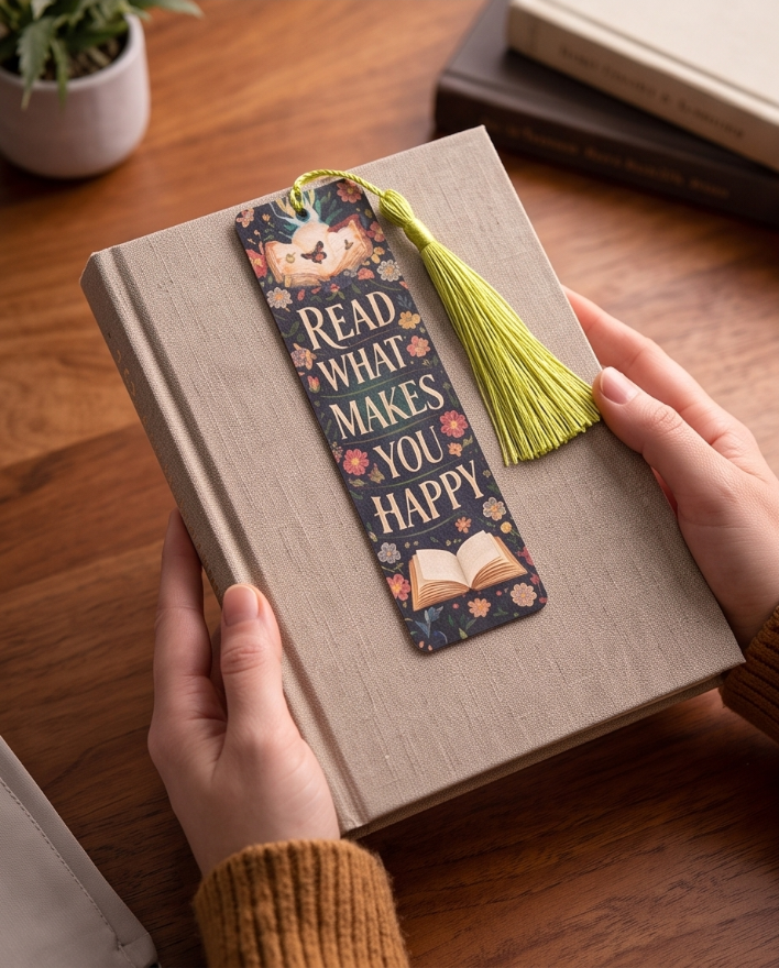 “Read What Makes You Happy” Bookmark 🌼📚