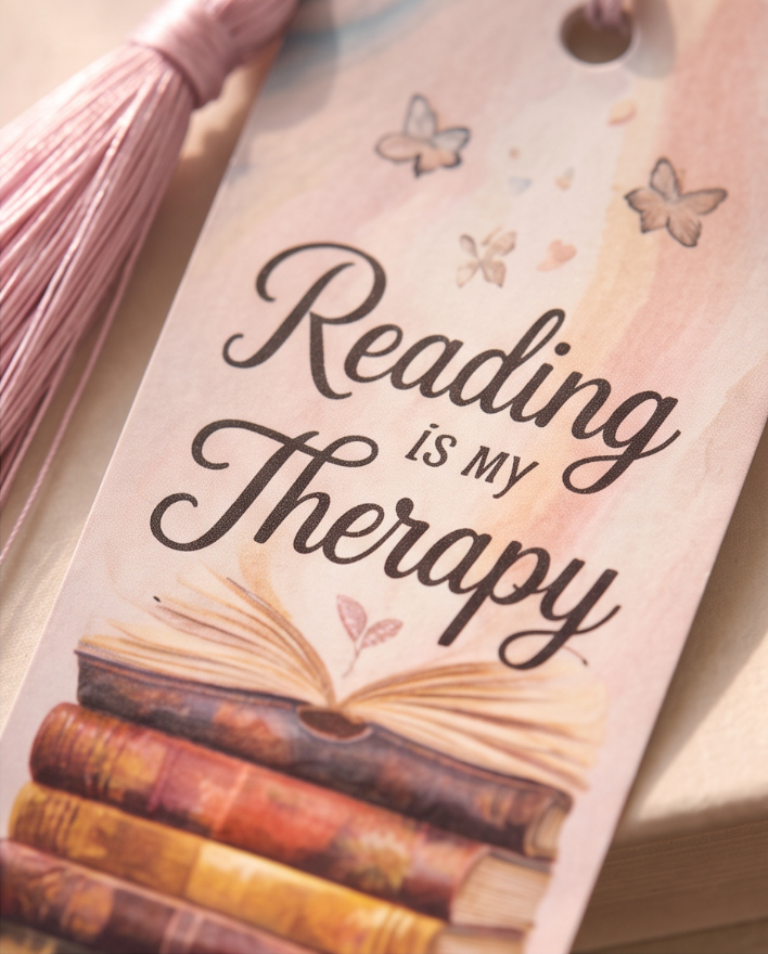 Reading is Therapy Book Marker