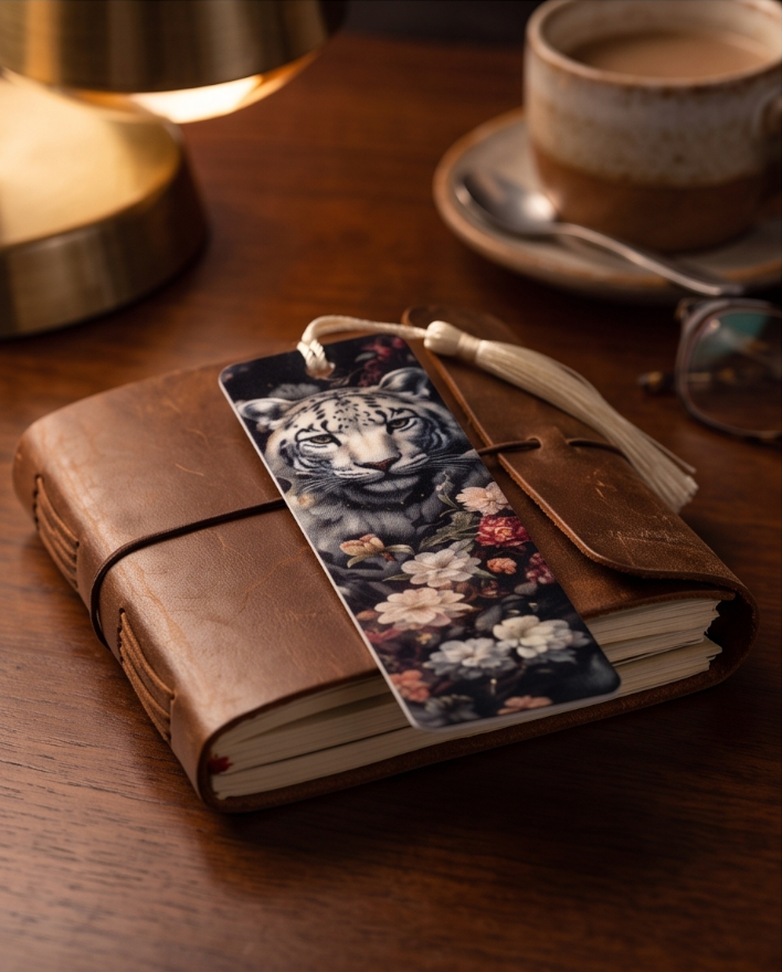 White Tiger Garden Majesty Bookmark ✨🌺📚