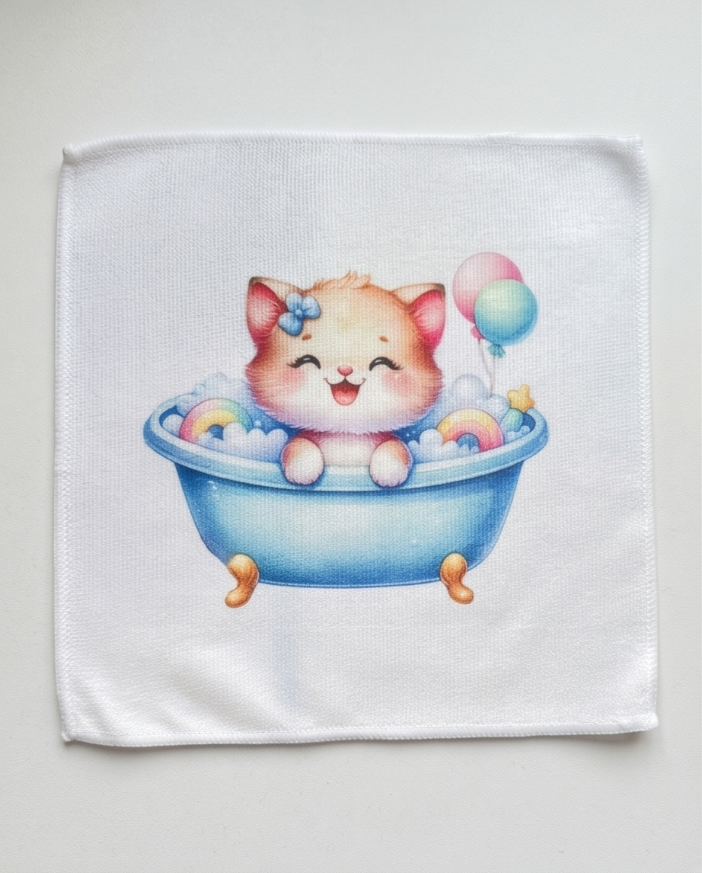 Baby Kitten Bubble Bath Washcloth – Soft, Handmade & Adorably Whimsical