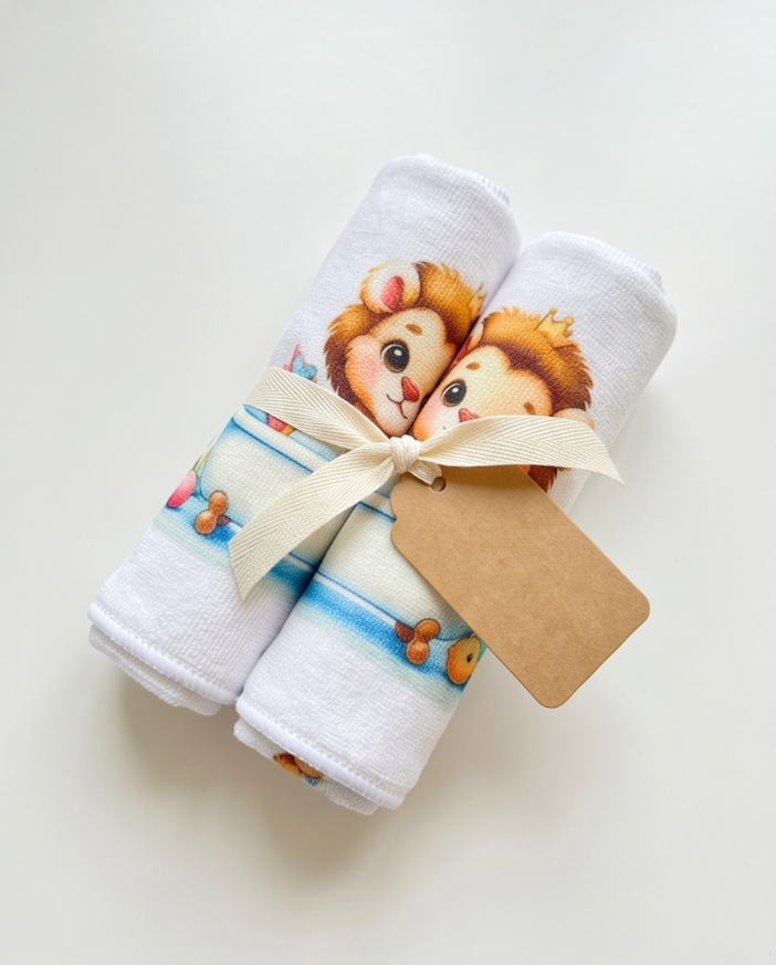 Baby Lion Bubble Bath Washcloth – Soft, Handmade & Perfect for Little Ones