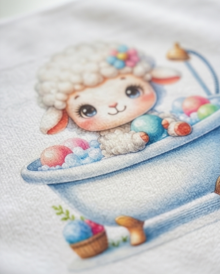 Baby Lamb Bubble Bath Washcloth – Soft, Handmade & Perfect for Little Ones