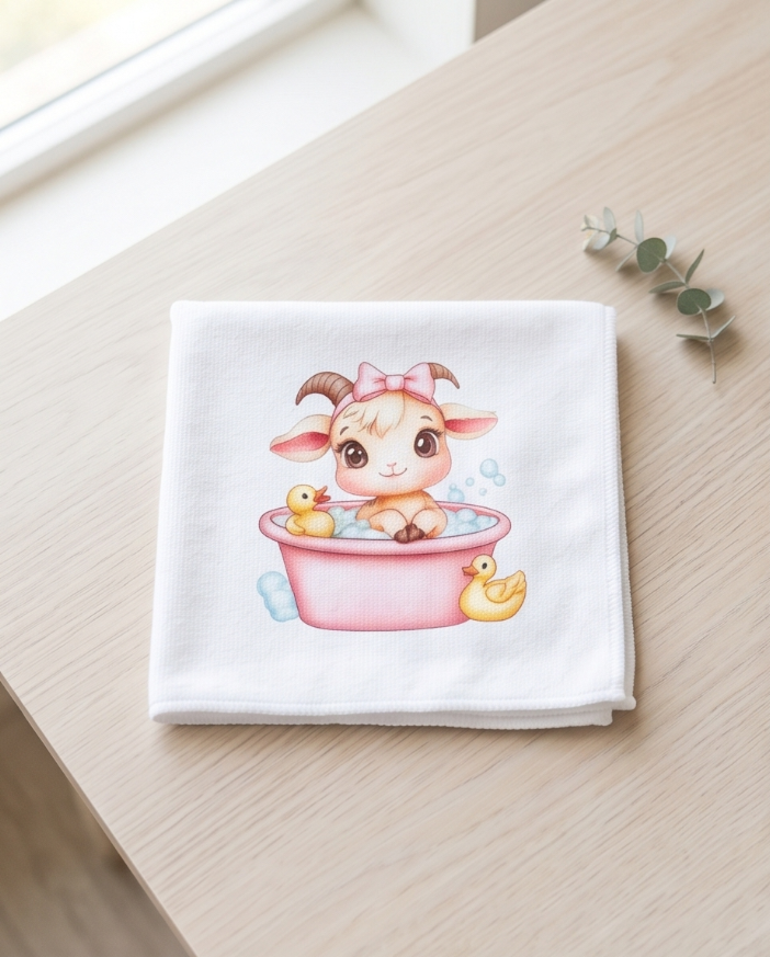 Baby Goat Bubble Bath Washcloth – Soft, Handmade & Adorably Sweet
