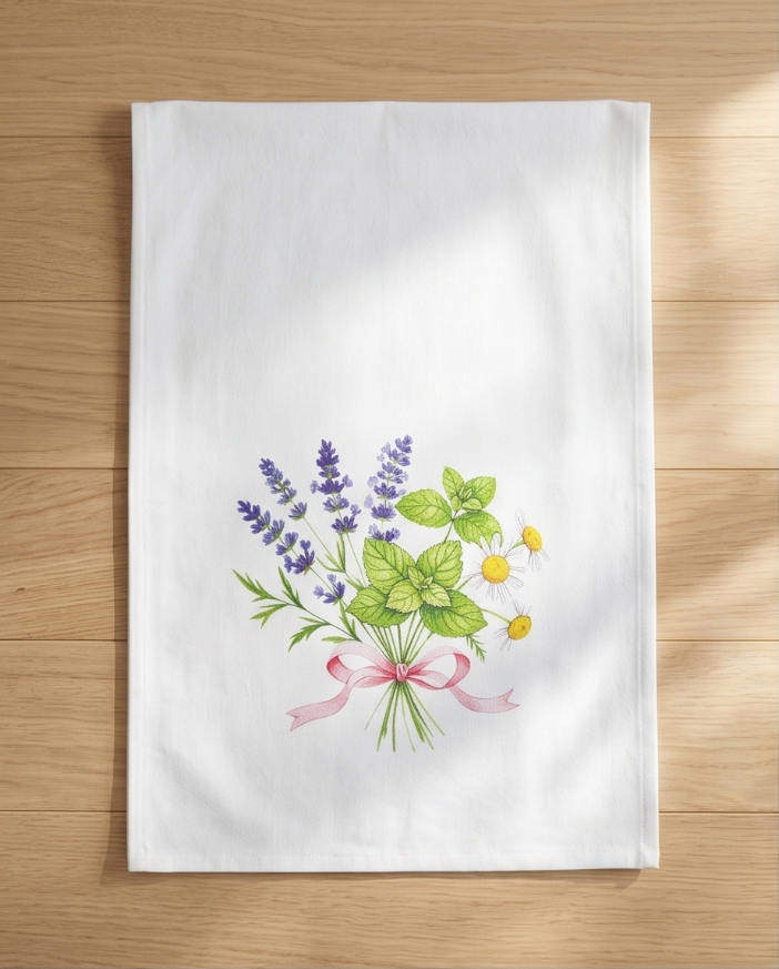 Lavender • Mint • Chamomile Botanical Washcloth – Handmade Floral Spa Cloth