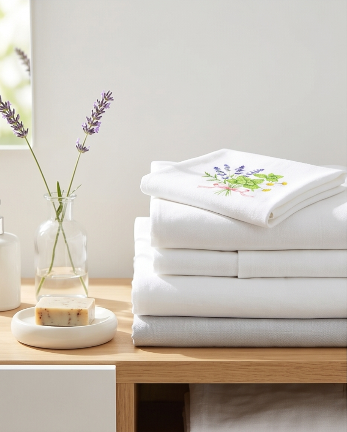 Lavender • Mint • Chamomile Botanical Washcloth – Handmade Floral Spa Cloth