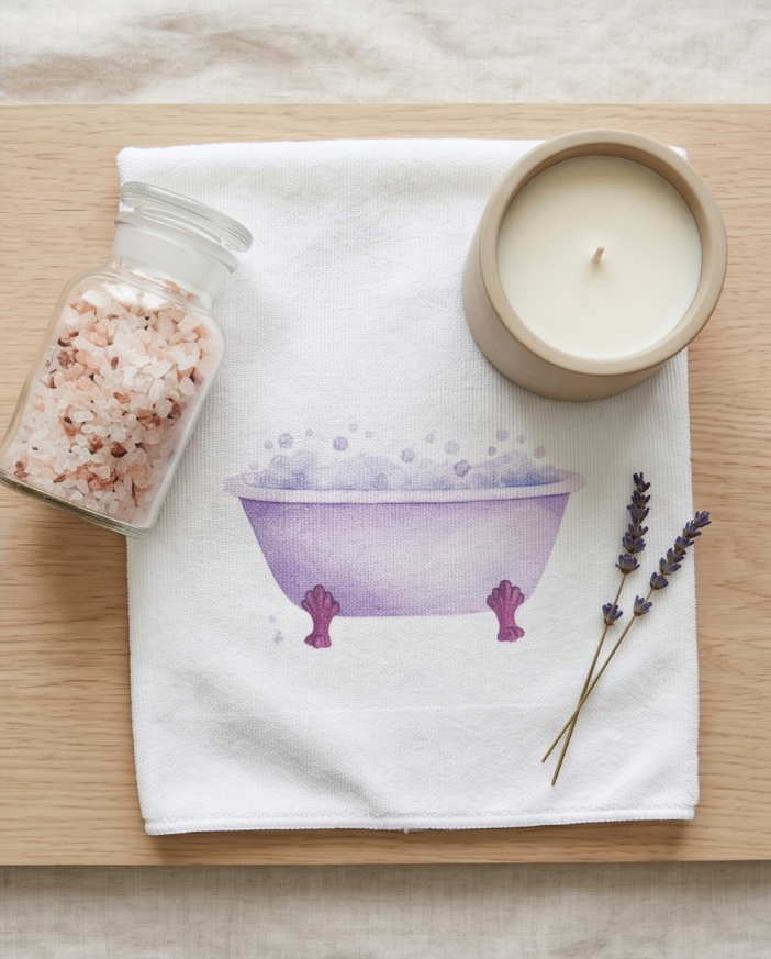 Lavender Bubble Bath Washcloth – Relaxing Spa‑Inspired Handmade Cloth