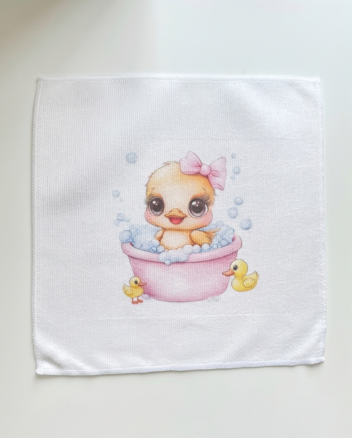 Baby Duck Bubble Bath Washcloth – Soft, Handmade & Perfect for Little Ones