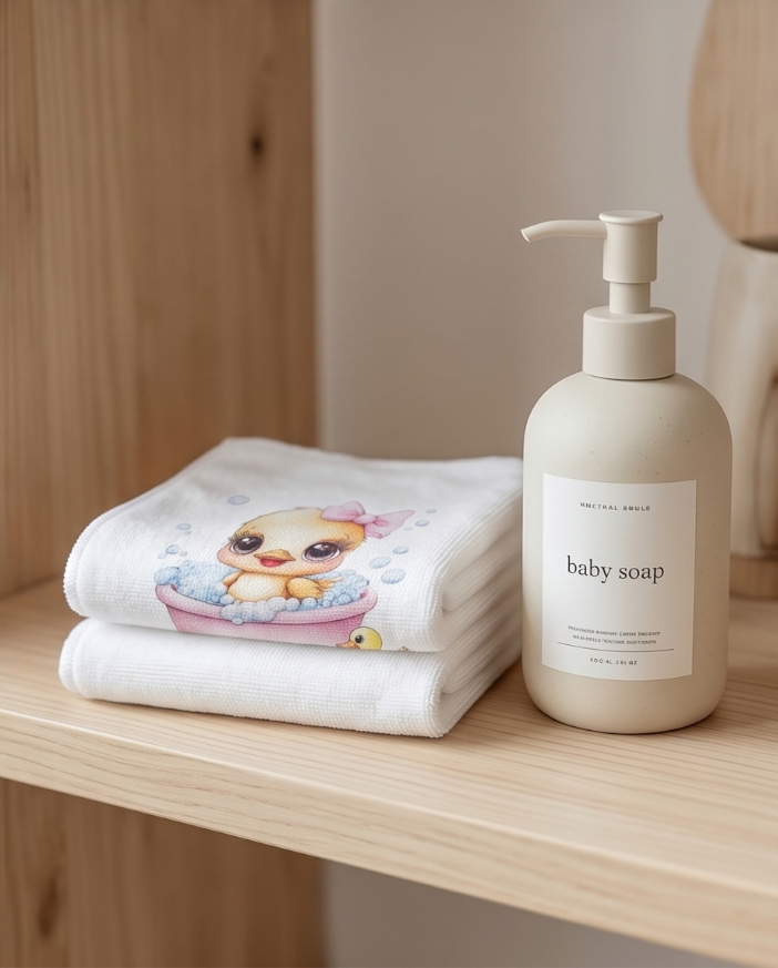 Baby Duck Bubble Bath Washcloth – Soft, Handmade & Perfect for Little Ones