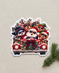 Funny Christmas Crew Sticker | 3 Inch Laminated Santa Reindeer Snowman Elf Dog Sticker | Christmas Truck Decal | Holiday Stocking Stuffer