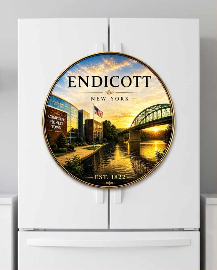 Endicott New York 3-Inch Magnet – Computer Pioneer Town