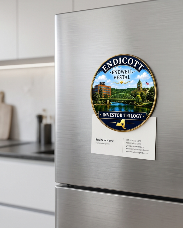 Endicott Investor Trilogy 3-Inch Magnet – Endwell • Vestal • New York