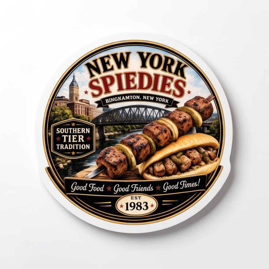 New York Spiedies 3-Inch Sticker – Binghamton Southern Tier Tradition