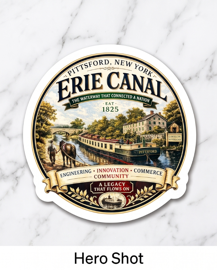 Erie Canal 3-Inch Sticker – Upstate New York Heritage Design