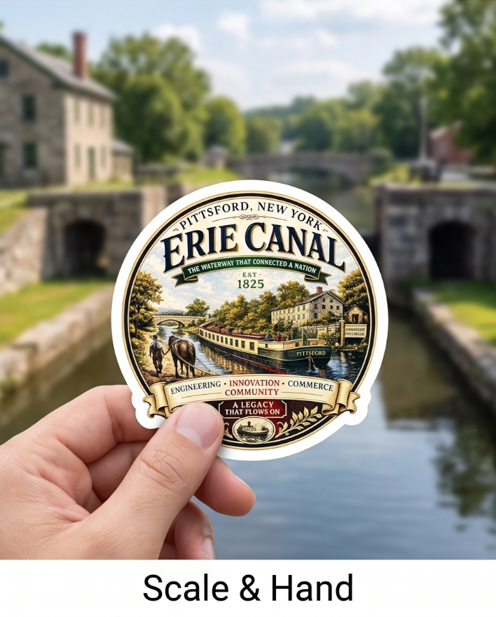 Erie Canal 3-Inch Sticker – Upstate New York Heritage Design
