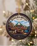 Binghamton Traditions Carousel Ceramic Ornament – 3" Round New York Keepsake