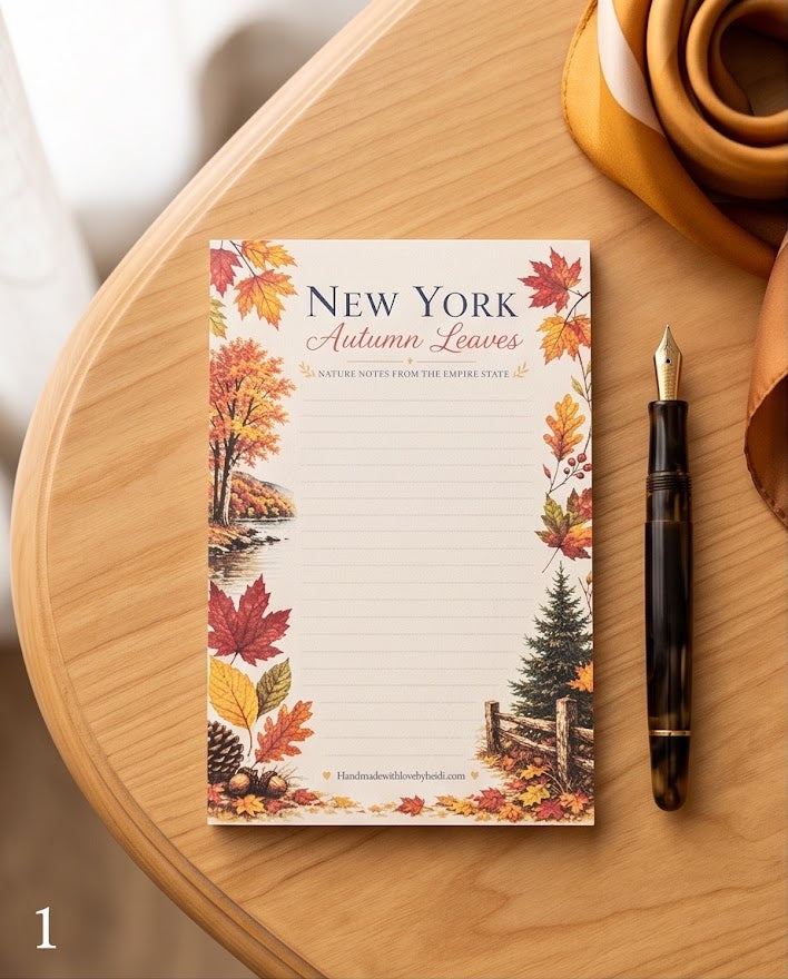 New York Autumn Leaves Notepad – 4" x 6", 50 Pages