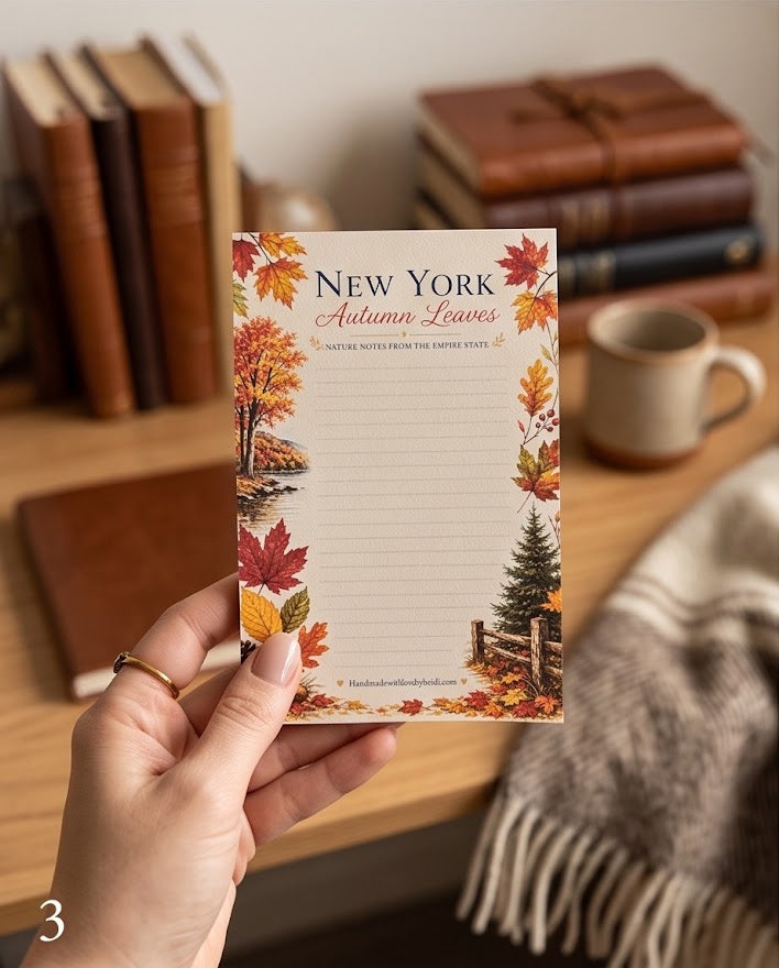 New York Autumn Leaves Notepad – 4" x 6", 50 Pages