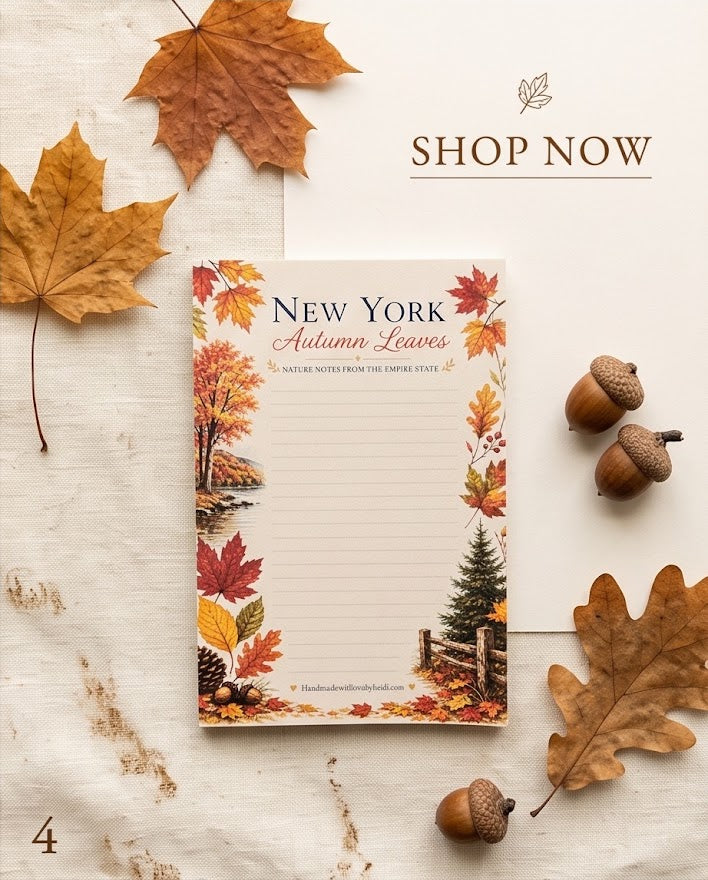 New York Autumn Leaves Notepad – 4" x 6", 50 Pages