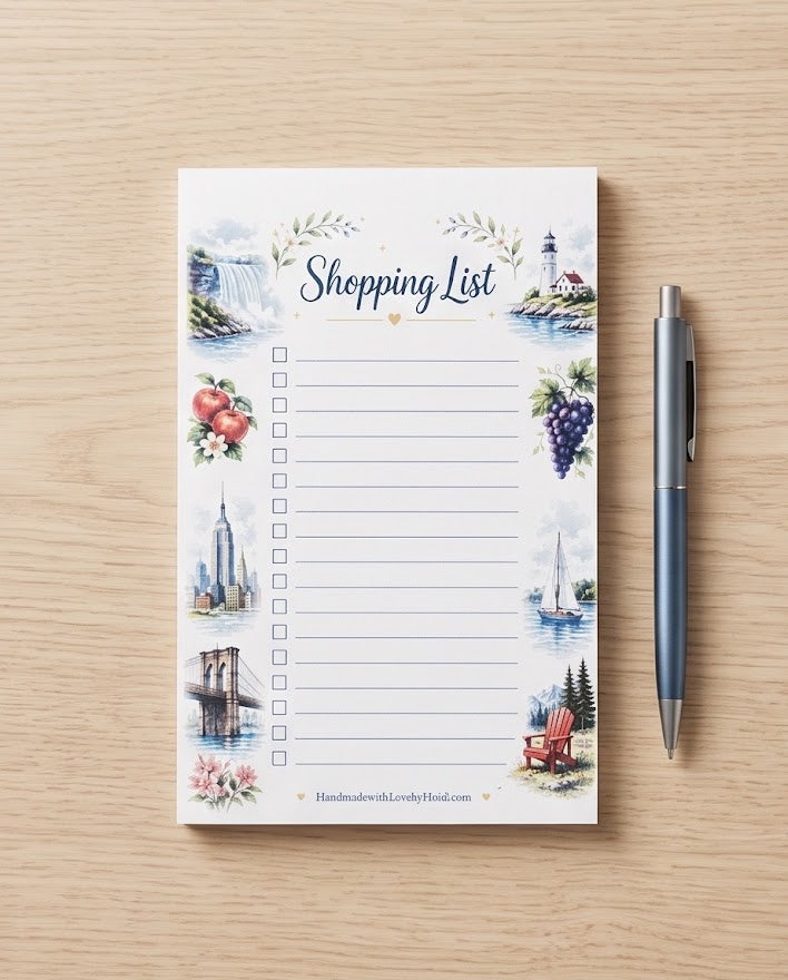 New York Landmarks Shopping List Notepad – 5 1/2" x 8 1/4"