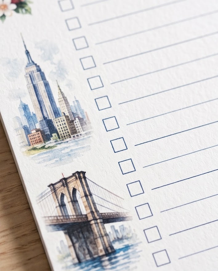 New York Landmarks Shopping List Notepad – 5 1/2" x 8 1/4"