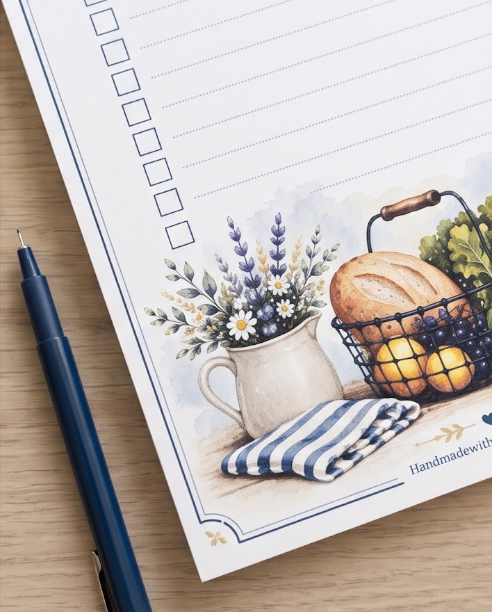 Farmhouse Shopping List Notepad – 5 1/2" x 8 1/4" Kitchen Organizer