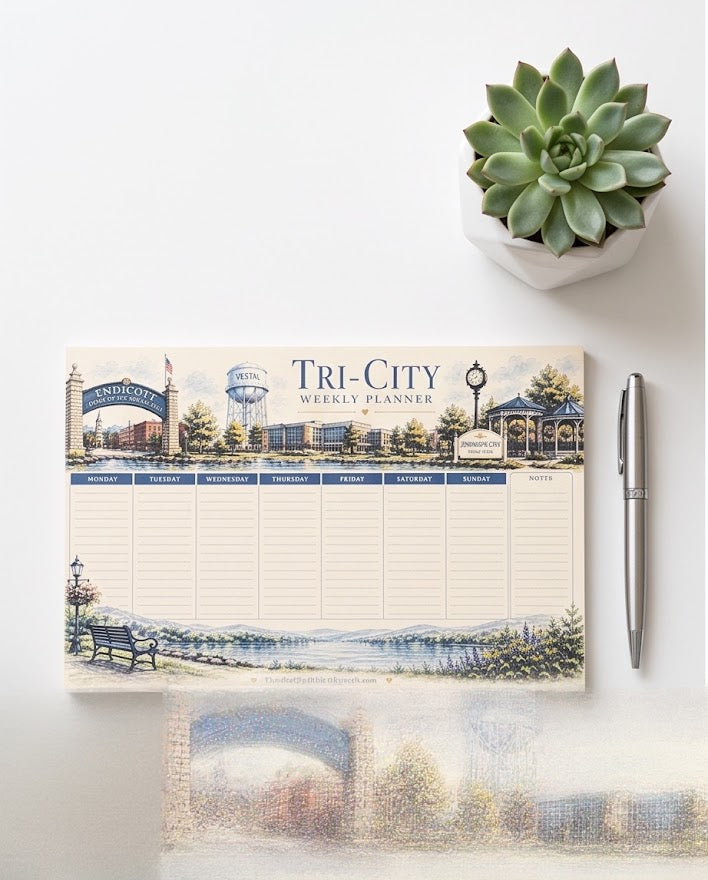 Tri-City Weekly Planner Pad – 10.5" x 7" Desk Organizer, 50 Pages