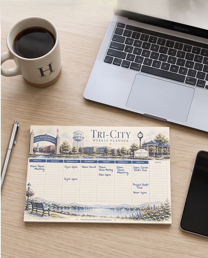 Tri-City Weekly Planner Pad – 10.5" x 7" Desk Organizer, 50 Pages