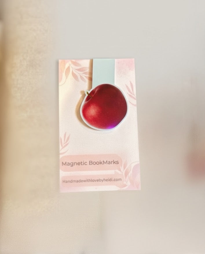 Red Apple Magnetic Bookmark – Teacher & Book Lover Page Marker