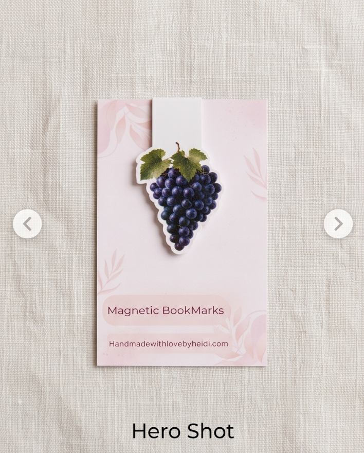 Grape Cluster Magnetic Bookmark – Lifestyle Book & Bible Page Marker