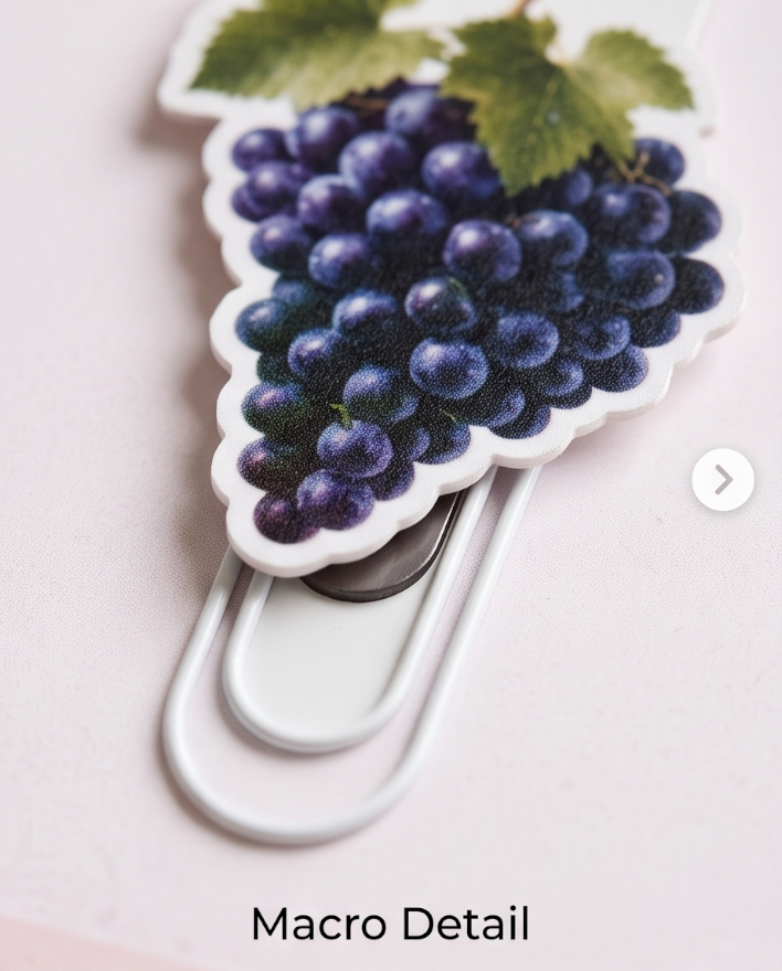 Grape Cluster Magnetic Bookmark – Lifestyle Book & Bible Page Marker