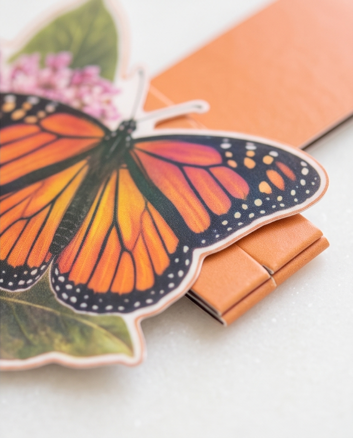 Monarch Butterfly Magnetic Bookmark – Floral Nature Lover Page Marker