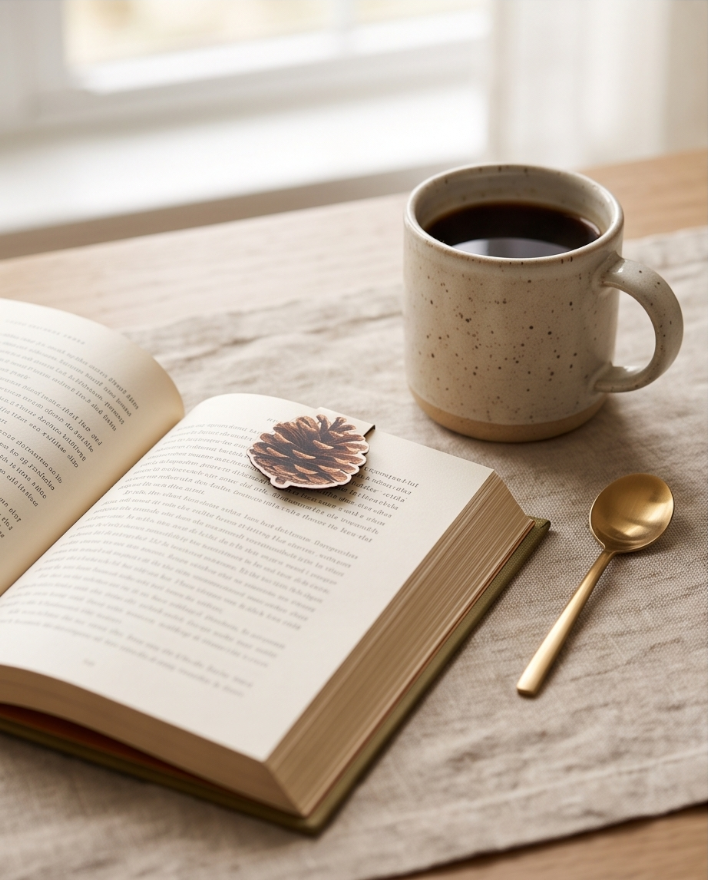 Pinecone Magnetic Bookmark – Cozy Cabin & Nature Lover Page Marker