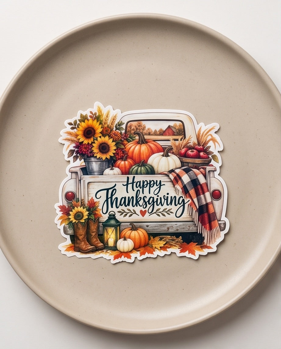 Cozy Fall Truck Sticker