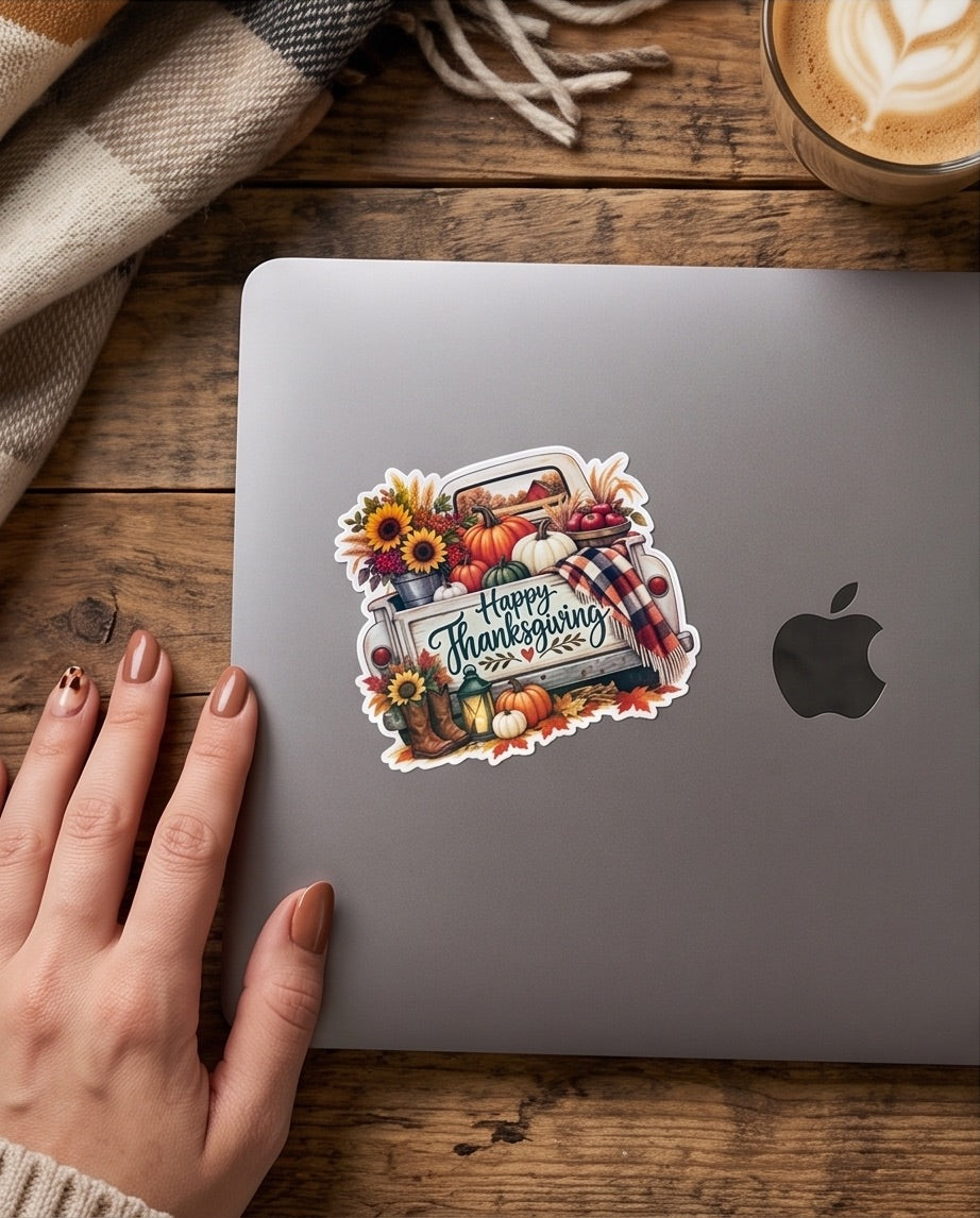 Cozy Fall Truck Sticker
