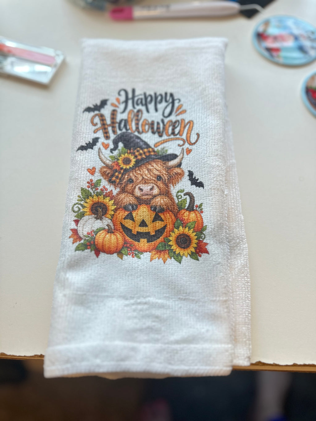 Happy Halloween Cutie Cow Kitchen Towel