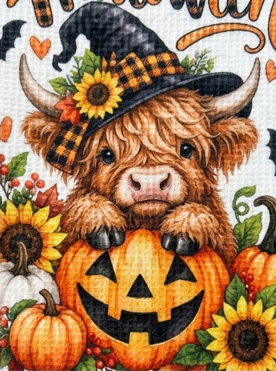 Happy Halloween Cutie Cow Kitchen Towel