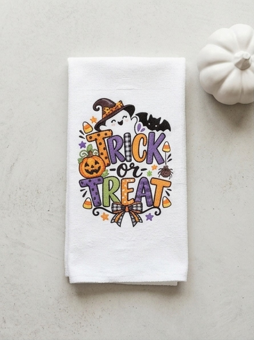 Little Boo Trick or Treat Kitchen Towel