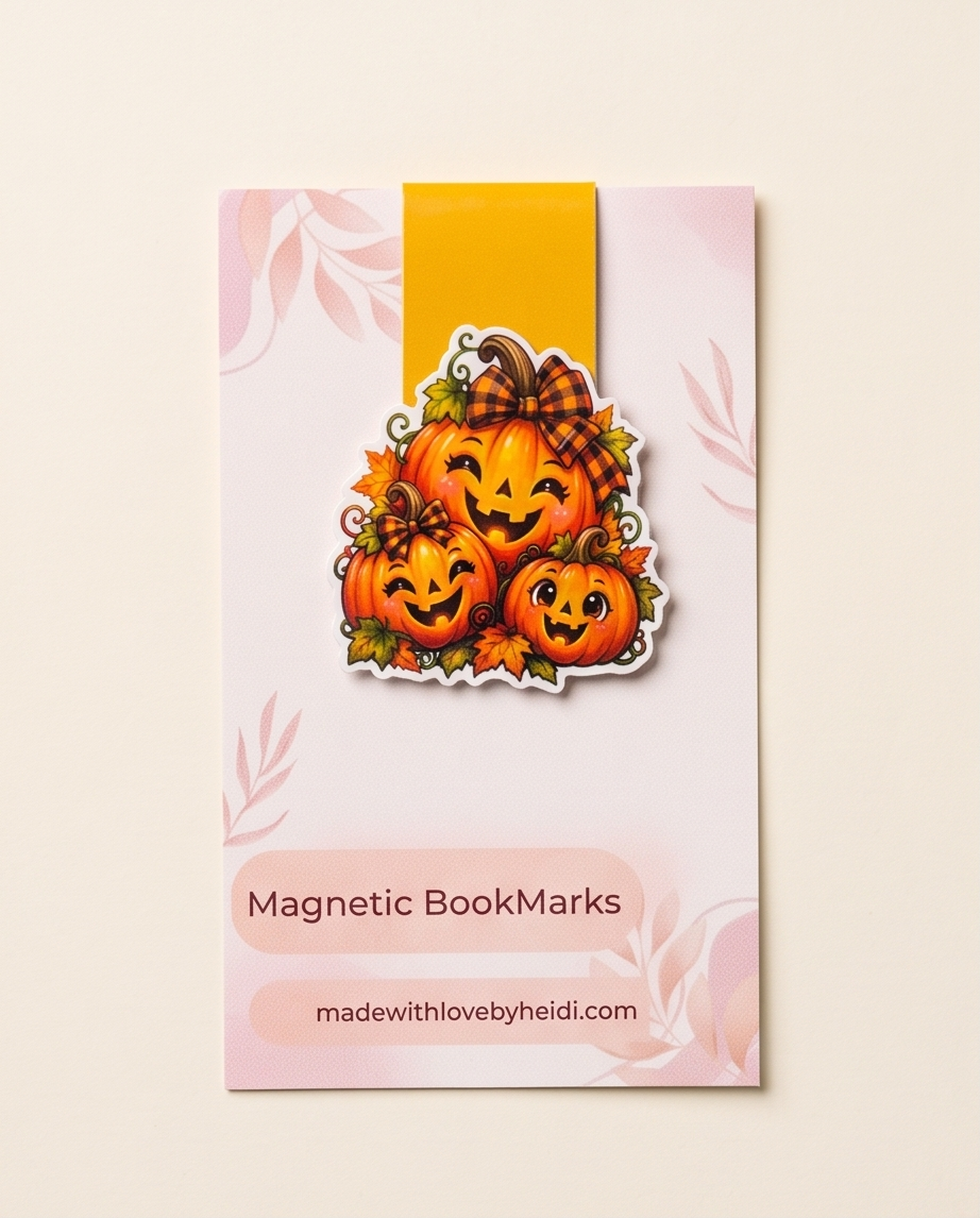 Cutie Pumpkins Magnetic Bookmark