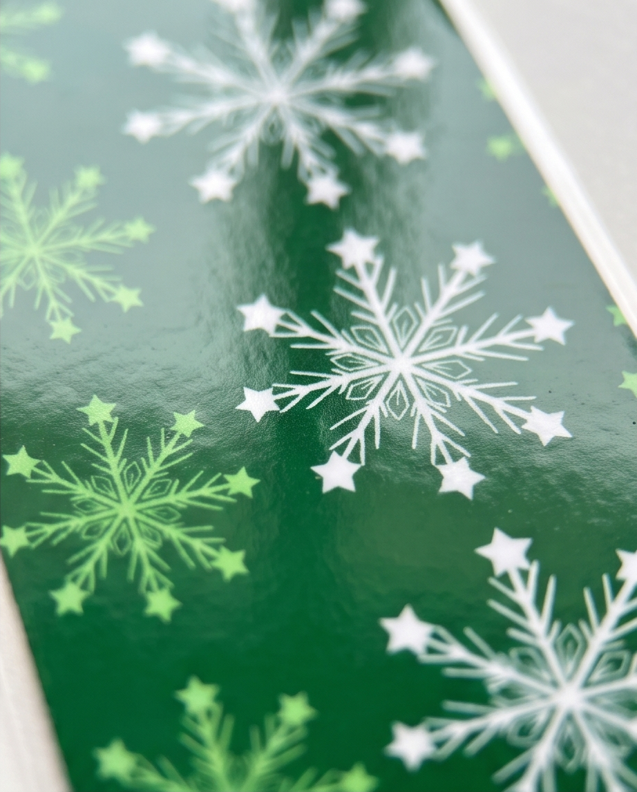 Green Christmas Snowflake Laminated Bookmark | 2x5 Holiday Bookmark | Winter Book Lover Gift | Stocking Stuffer | Christmas Reading Gift