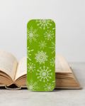 Green Snowflake Laminated Bookmark 2x5 | Christmas Bookmark | Winter Reading Gift | Book Lover Gift | Stocking Stuffer | Teacher Gift