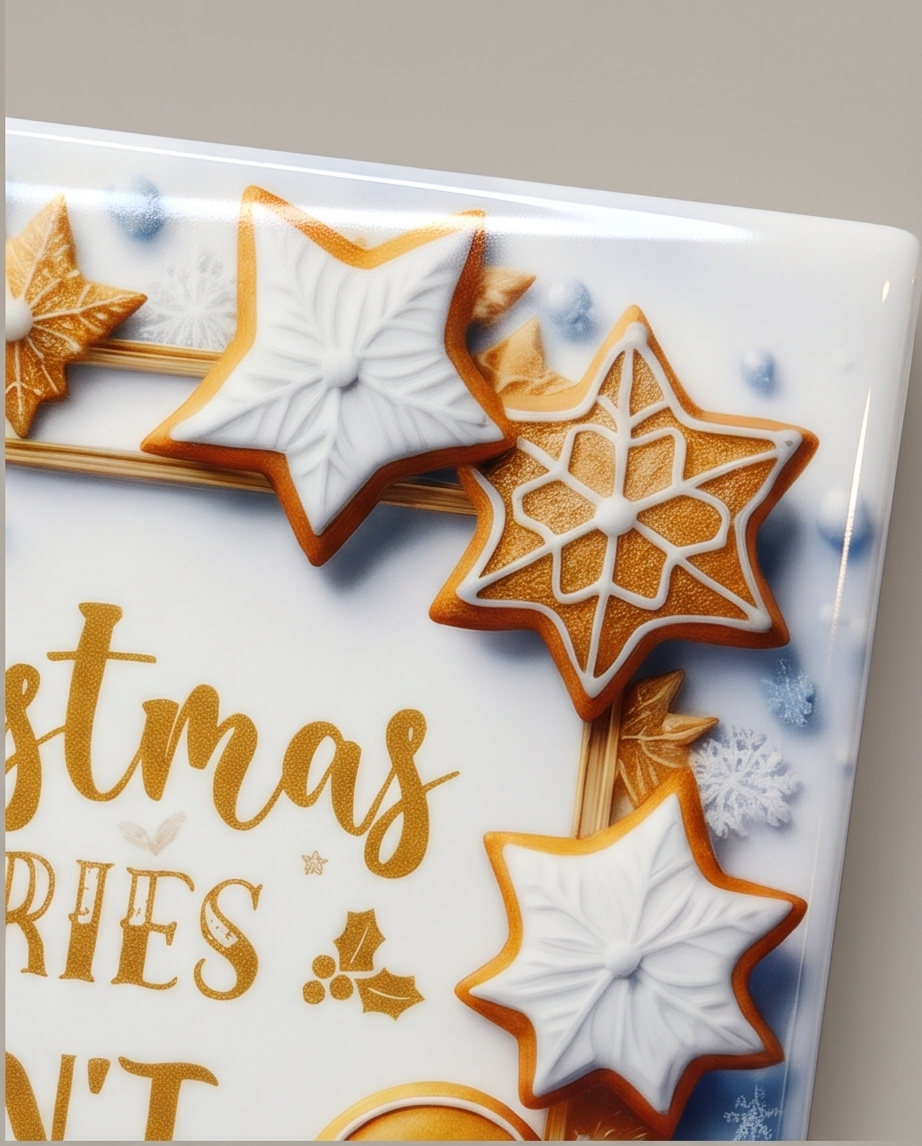 Christmas Ceramic Coaster with Cork Backing 4x4 | Christmas Calories Don’t Count | Gingerbread Cookie Coaster | Holiday Coffee Bar Decor