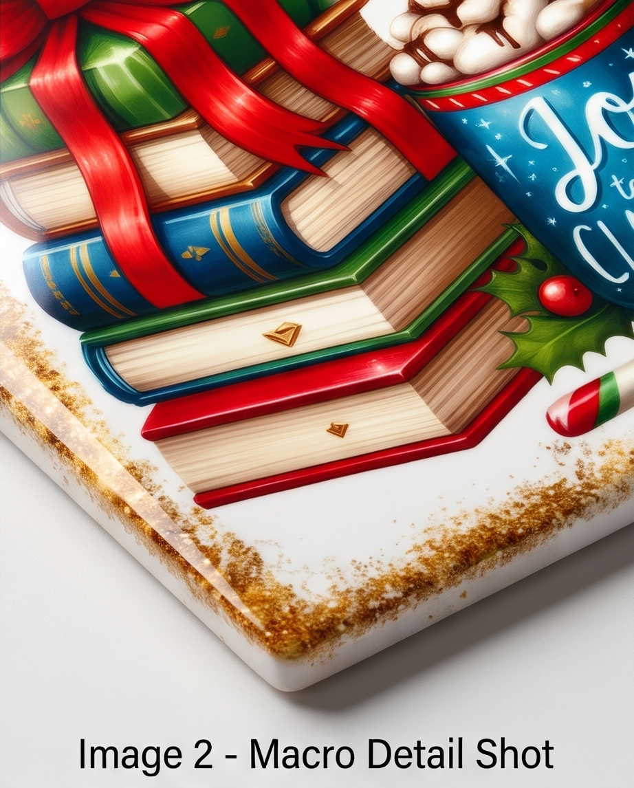 Christmas Teacher Ceramic Coaster with Cork Backing 4x4 | Joy to the Classroom | Teacher Christmas Gift | Holiday Coffee Mug Coaster