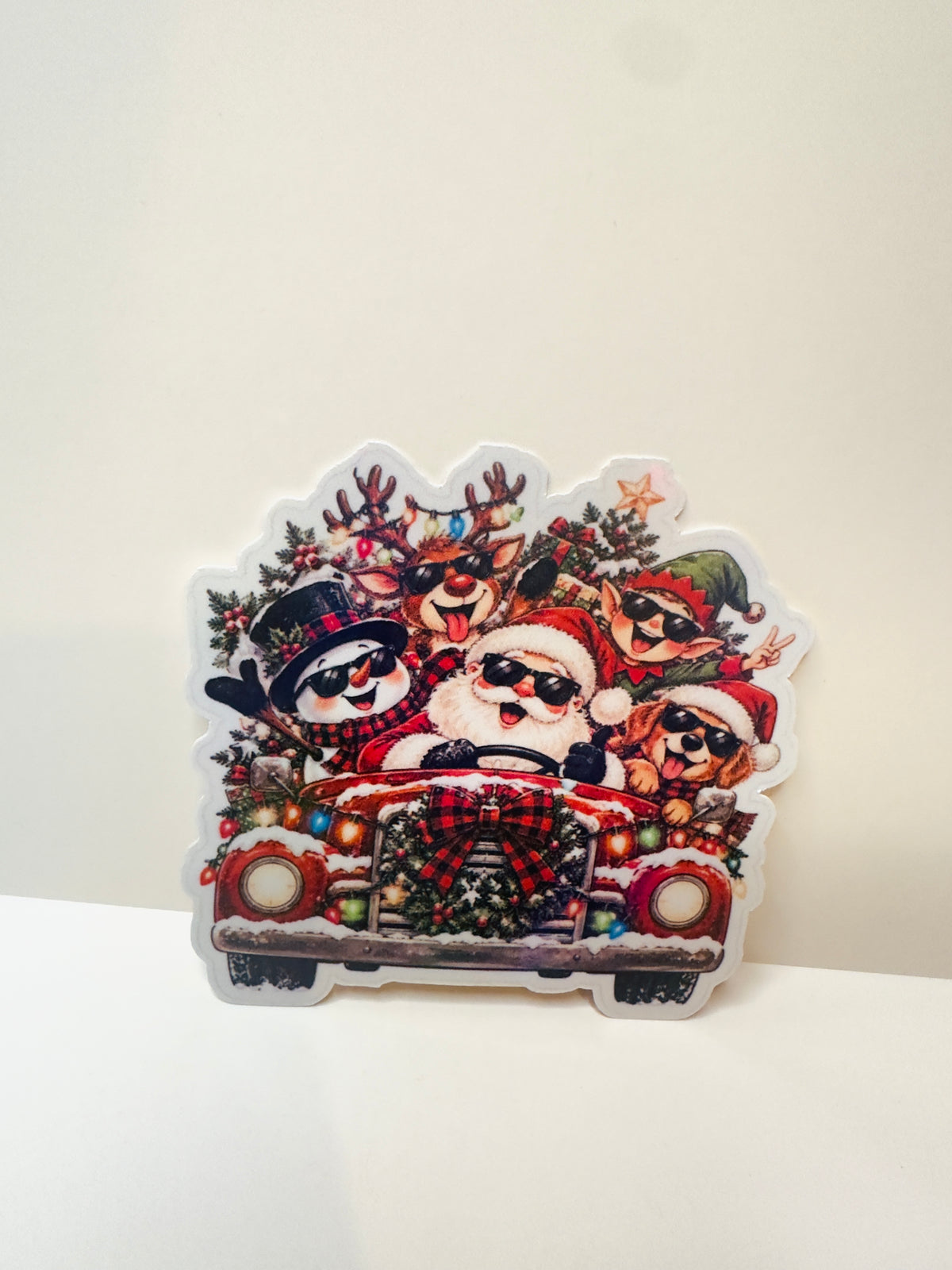 Funny Christmas Crew Sticker | 3 Inch Laminated Santa Reindeer Snowman Elf Dog Sticker | Christmas Truck Decal | Holiday Stocking Stuffer