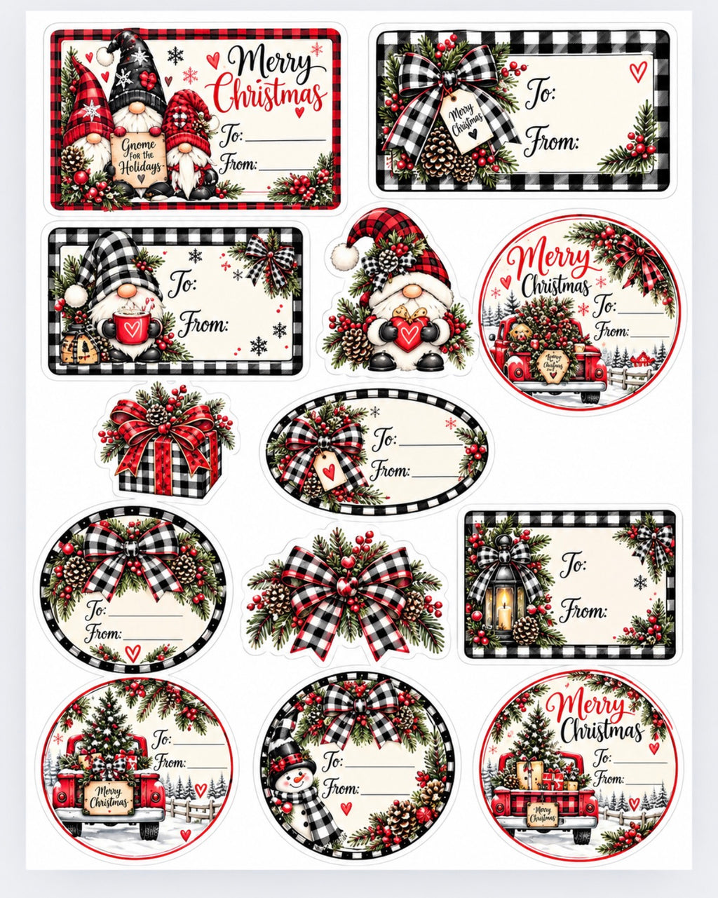 Cozy Christmas Plaid Gift Tags