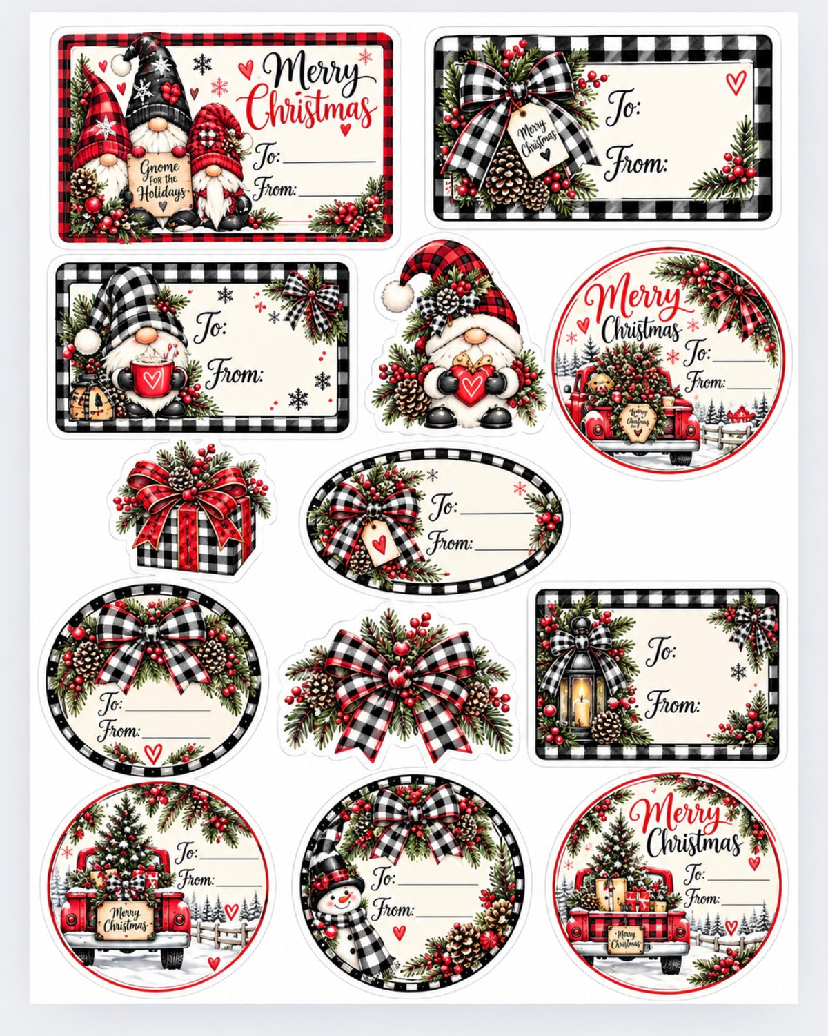 Cozy Christmas Plaid Gift Tags