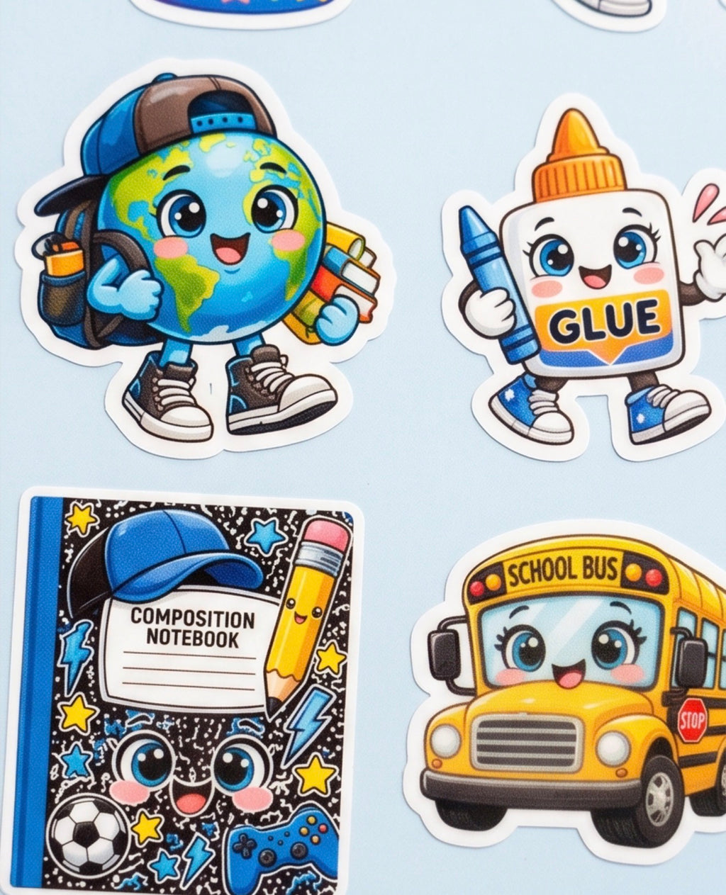 School Supply Smiles Sticker Sheet