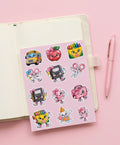 Girlie Girl Cutie School Themed Sticker Sheet