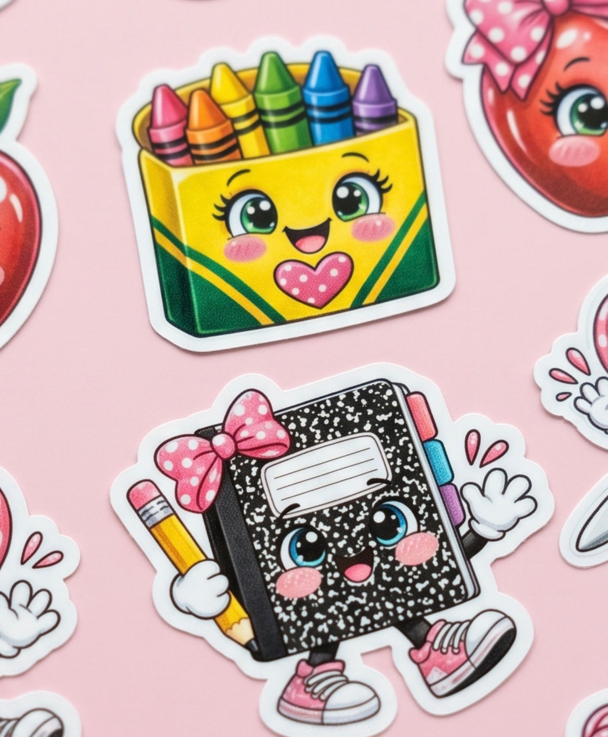 Girlie Girl Cutie School Themed Sticker Sheet
